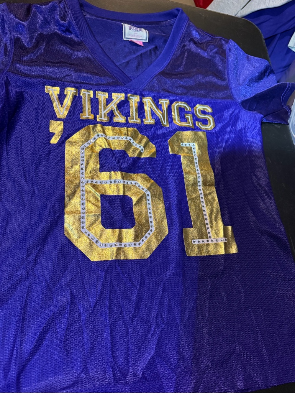 PINK Victoria's Secret Shiny Purple Jersey Top